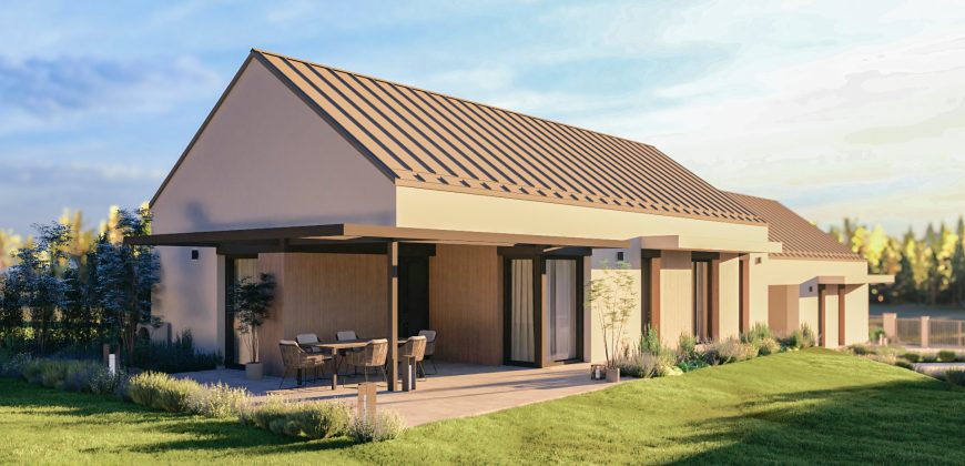 Új építésű, 2 szobás, kertes, teraszos, ikerházi lakás, Mendén eladó!